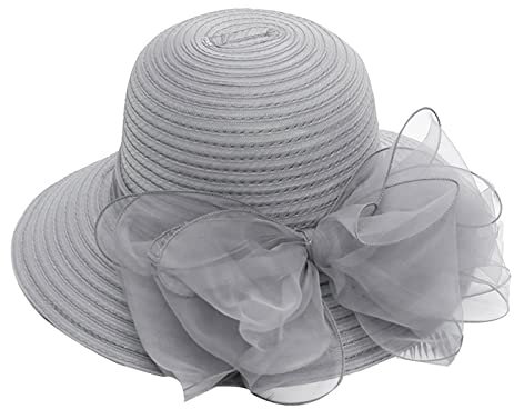 XIUH Damenhut Organza Hut Hochzeit Anlasshut Brauthut Strandhut Strohhüte Sonnenhut Blumen Sommerhut Party Hut Hut Damen Sommer Damen Hut Sommer