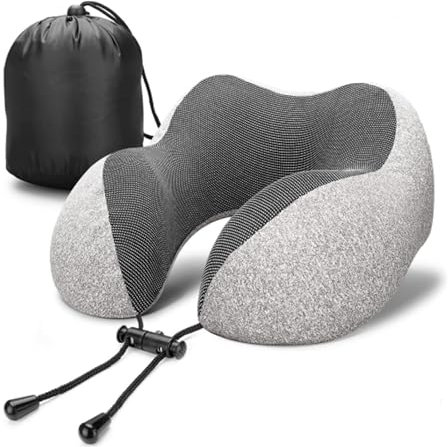 LXBche Travel Pillow, Memory Foam Neck Pillow for Travel, Soft Neck Support Pillow, Neck Perfect Support, Soft and Breathable, for Airplane, Ergonomic Travel Neck Pillow, Head/Neck Cushion