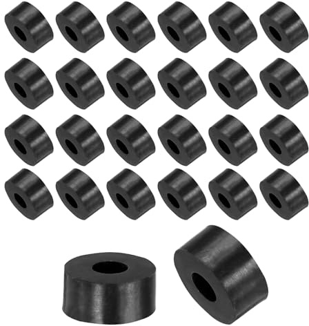 QUARKZMAN 48Stk Gummi Unterlegscheiben Gummispacer 13mm Außendurchmesser 5mm Innendurchmesser 6mm Höhe Runde Antivibrationspacer Gummibuchsen Grommets Dicke Gummischeiben für Auto Zubehör