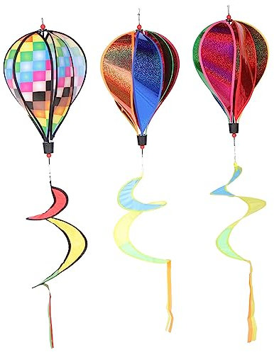 PHENOFICE 3stücke Heißluftballon Windrad Für Garten Dekoration Ballonanhänger Für Außenbereich Hängende Windräder Für Partydekoration