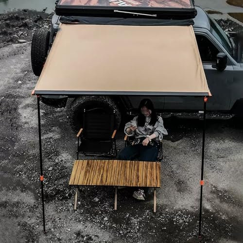 Toldo para coche, toldo furgoneta camper lateral, Extraíble Lona Sombra Exterior, toldo para caravana, toldo furgoneta, ideal para coches, SUV, caravanas, exteriores, camping(2x2.5m/78.7x98.4in)