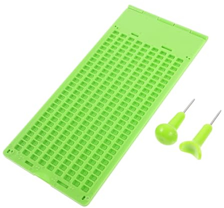 minkissy 1satz Braille Schreibtafel Mit Stift Zeilen Felder Wiederverwendbar Tragbar Für Blinde Leicht Zu Bedienen Lernwerkzeug Für Braille-schrift