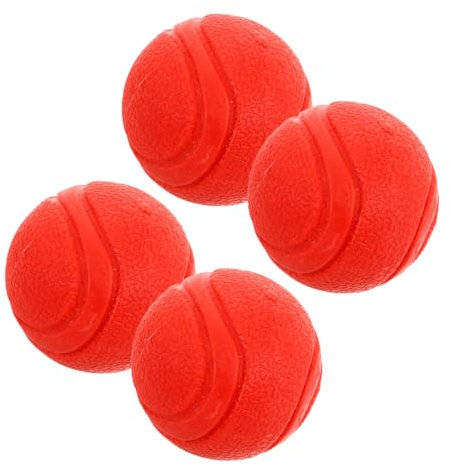 Supvox Haustierbälle mit Verbesserter Haltbarkeit 4er-Pack 5 cm Große Hundetennisbälle Zahnreinigung Sicher für Welpen und Katzen