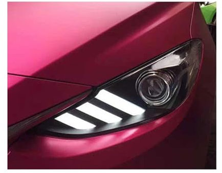 Scheinwerfergehäuse im Auto-Stil, kompatibel mit Mazda3 Axela Mazda 3 2014-2016 Halogenscheinwerfer DRL Linse Doppelstrahl Bi-Xenon (kein Leuchtmittel in Low Beam)