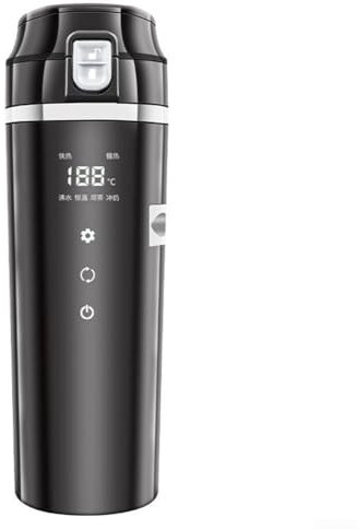 Bollitore elettrico portatile alimentato a corrente continua facilmente dell'acqua in una comoda dimensione di 500 ml per auto (nero)