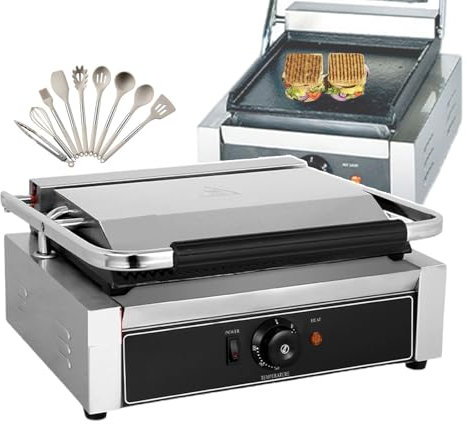 forplubossmmp Tostadora Eléctrica De Gran Capacidad + 9 Utensilios De Cocina, Máquina para Hacer Gofres Y Parrilla De 1800 W/2200 W, Parrilla Antiadherente De 50-300 ℃, Plancha Eléctrica,2200W