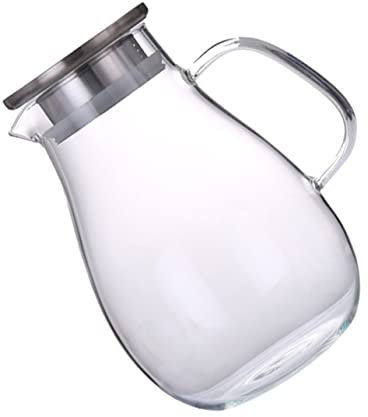 Cabilock Botella De Agua Fría De Gran Capacidad Hogar Hervidor De Bebidas y Zumos Práctico Hecho De Vidrio Resistente Para Agua y Jugos