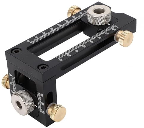 Compact Poche Trou Gabarit Réglable Travail Du Bois De Forage Perforateur Localisateur 2 en 1 Goujon Jig Set avec 5 Douilles De Forage pour Poche Trou Menuiserie Boiserie