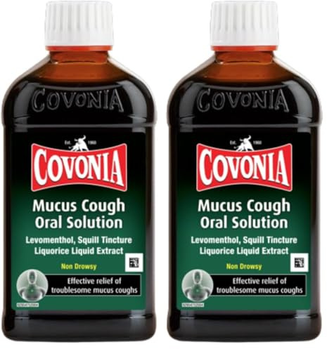 Covonia Mucus Cough Oral Solution 300ml Effective Relief from troublesome Mucus coughs (Pack of 2)