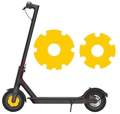 XEBRAD Electric Scooter Front Wheel Sticker PVC Motor Protective Cover Shell, for Xiaomi, M365/1s/Pro Kick Scooter Accessories Reflective wheel cover(Yellow)