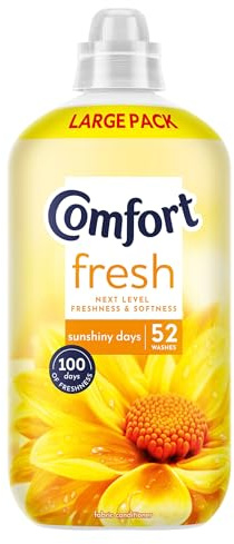 Comfort Fresh Sunshiny Days Fabric Conditioner Softener with Motion-Activated Fragrance Technology 100 Days of Freshness 52 washes (1.56 L)