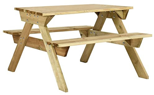 Xichuzi Picknicktisch mit Bänken, Bierzeltgarnitur, Biertischgarnitur, Beer Pong Tisch, Bierbankgarnitur, Gartenmöbel Set, Biertisch, 110x123x73 cm Kiefernholz Imprägniert