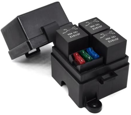 Reinscer Portafusibili a 3 vie, 4 , supporto relè, circuito, fusibile piatto ATO, porta relè, 12 V, relè 40 A