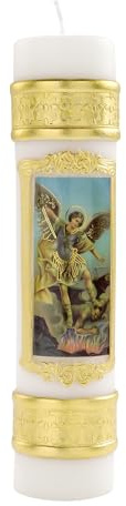 St Michael The Archangel Candles,Christian Religious Prayer Candles for Church,Room and Catholic Home Decor Gift,San Miguel Arcangel Cirios Religiosos Catolicos,Archangel Michael Statue