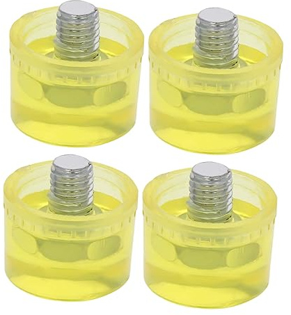 HOMSFOU Rubber Mallet Head Replacement Hammer Head Tip Oil-Resistant Wear-Resistant for Assembling Furniture Yellow 4 Pcs