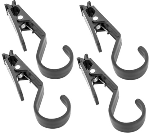 4pcs Hanging Tent Hook Clamps Black Pp Lightweight Stable Teeth