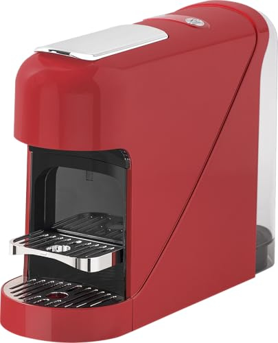 Macchina da Caffè Espresso 19 Bar 1400W Compatibile Capsule Nespresso – Serbatoio 900ml, Riscaldamento 40s, Acciaio Inox, Espresso e Lungo, Spegnimento Automatico (Rosso)
