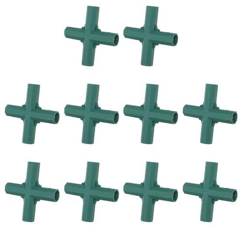 CIYODO 10 Pezzi Connettore per Tubi in PVC da 16 MM Raccordi per Tubi dell'Acqua in Plastica Resistenti alle Intemperie Giunti a 4 Vie per Telai di Coperture e Tende da Coltivazione