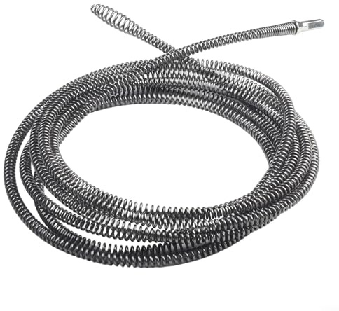 Trivella per pulizia scarichi alimentata da trapano elettrico con serpente a molla flessibile in acciaio al manganese da 5m, strumento sbloccatubi per lavandino del bagno, vasca da bagno, doccia (5