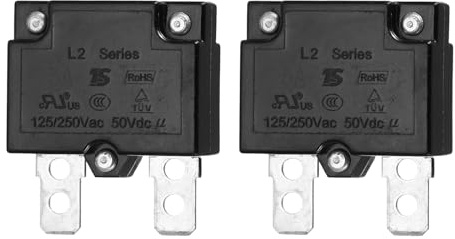 QUARKZMAN 2 Pcs Interruttore Termico A Pulsante 5Amp 125/250V AC 50V DC | Protettore Di Sovraccarico Termico, Con Ripristino Automatico, Per Auto Industriali