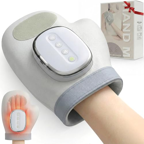 Hand Massager for Pain Relief - Rechargeable Therapeutic Hand Massager for Arthritis with Heat, 3 Modes & 5 Intensity Levels for Targeted Wrist, Finger and Palm Massage, Carpal Tunnel