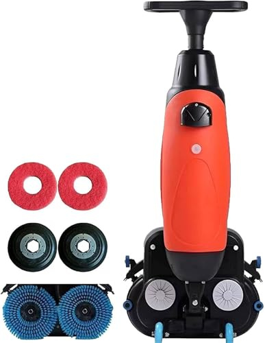 Commercial Floor Scrubber - Multi-Functional Buffer Polisher Machine with Dual Brushes, 17” Cleaning Width for Deep Cleaning Tile and Grout, Coverage 13000 Sqft/H