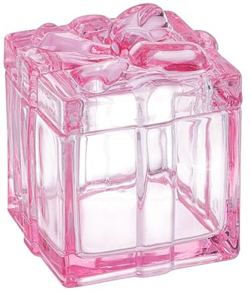 HOBBIESAY 1PCS Glass Storage Box Glass Jars with Lids Easter Candy Dish Trinket Dish Wedding Party Jewelry Organizer Box Trinket Boxes for Rings Earrings Decorative Jewelry Gift for Girls Women