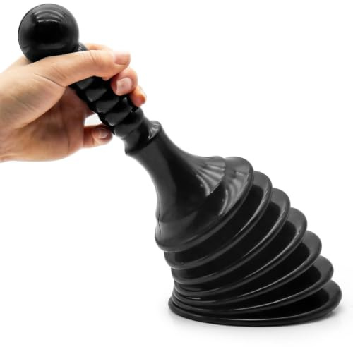 Heavy Duty Toilet Plunger, Sink Unblocker and Toilet Unblocker with Flexible Bellows Head, Durable PVC Sink Plunger for Toilets, Sinks, Baths and Shower Drains
