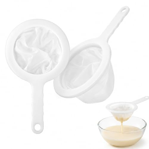2 piezas colador de plástico para kéfir,colador de pelo,colador fino,200 malla plástico,colador de plástico,para zumo,café,leche,yogur,vino láctico y miel