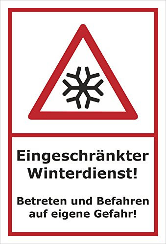 Melis-Folienwerkstatt Schild Eingeschränkter Winterdienst - 60x40cm - Bohrlöcher - 3mm Aluverbund – 20 VAR S00018-038-B
