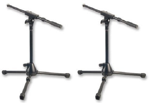 2 x Microphone Boom Stand Short Kick Bass Snare mic stand heavy duty metal
