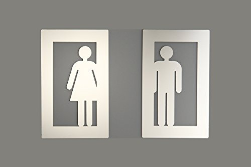 Türschild Set Frau+Mann Toilettenschild, Edelstahl gebürstet, poliert und teilgebürstet erhältlich - MADE IN GERMANY