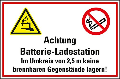 LEMAX® Hinweisschild Batterieladestation im Umkreis..., Kunststoff, 400x300mm