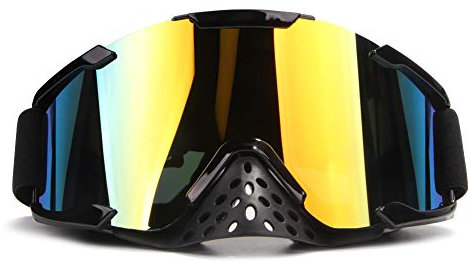 4-FQ Motocross Brille, Dirt Bike Brille Crossbrille Erwachsene PU Harz Motorradbrille Winddicht ATV Brille Staubdicht Reitbrille Kratzfest Rennbrille Skibrille（Farbige Linsen）