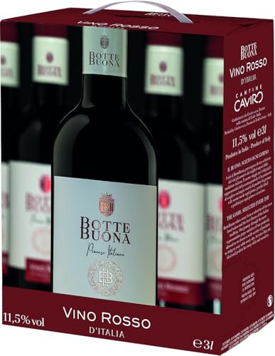 BotteBuona, Italienischer Rotwein, Ausgewogen und Aromatisch, 11,5 % Vol., 3 L Bag-in-Box