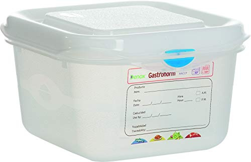 Heavy Duty Polypropylene Gastronorm Food Catering Kitchen Containers + Lids - Food Grade Clear Commercial Industrial Quality - 8 Sizes (6, 1/6-1.7 Litres)