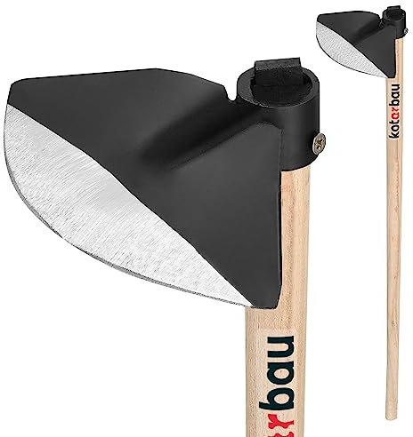 KOTARBAU® Gartenhacke Halbrund 210 x 85 mm mit Holzstiel 110 cm Hacke Unkrauthacke Pflanzhacke Gartenwerkzeug zum Umpflanzen Jäten Gartenpflege Gartenzubehör Gartengeräte Garten Handwerkzeuge