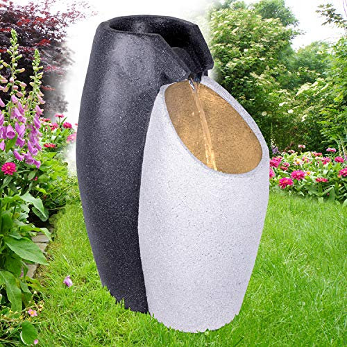 Fontana da giardino con luce a LED, 230 V, gioco d'acqua per giardino, laghetto da giardino, terrazza, balcone – molto decorativa (acqua Twelling)