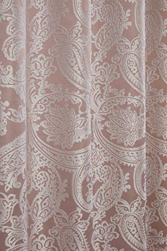 Emma Barclay – Fully Lined Curtains for Bedroom Living Room Jacquard Pencil Pleated Two Panel Paisley Damask Curtains Duchess Collection (66” x 90” Inch)(Blush Pink)