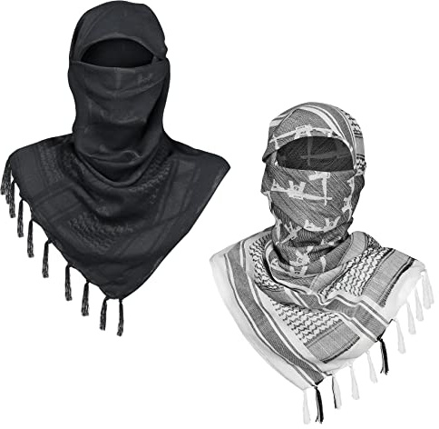 Explore Land Bufanda de algodón militar Shemagh táctico desierto Keffiyeh, Pistola negra, pistola blanca, Talla única