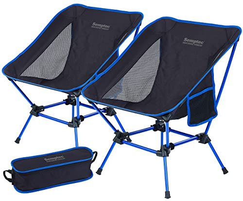 Semptec Urban Survival Technology Stuhl: 2-er-Set Klappbarer Campingstuhl, 2 Sitzhöhen,extra-leicht, bis 120 kg (Faltstuhl, Campingsessel, Campingtisch)