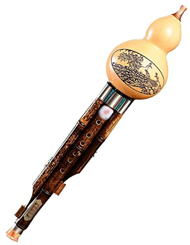 Kürbisflöte Aus Bambus Hulusi Übungslehrinstrument Kinder Und Erwachsene Lernen, Die Kürbisflöte Zu Spielen Nationales Blasinstrument Flöte Geschenk (Color : Brown, S : G-Key)