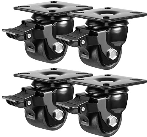 W B D WEIBIDA 50mm Rotelle per Mobili Pesanti Capacità 1000KG, Nylon Durevoli, Silenziose e Robuste Girevoli per Carichi Pesanti Con Freno, per Spostare Mobili o Workshop, Set di 4