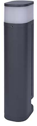 BOLD 19509 Volo smarte Garten-Leuchte mit Steckdosen und Blende (Outdoor Steckdosen-Säule) Anthrazit (2X Schuko | Smart-Home (iOS & Android) WLAN | 9,5 x 13,5 x 45 cm | inkl G9 max. 28 Watt - 470lm)