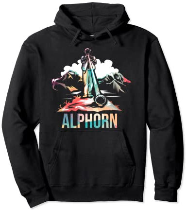 Schweiz Alphorn Naturhorn Pullover Hoodie