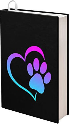 Upetstory Buchhülle mit Hundepfotenabdruck, dehnbar, für Lehrbuch, Hardcover, Geschichtenbücher, Schulbuch, Bibelhülle für Frauen, Männer, Teenager, Mädchen, Jungen, Kinder