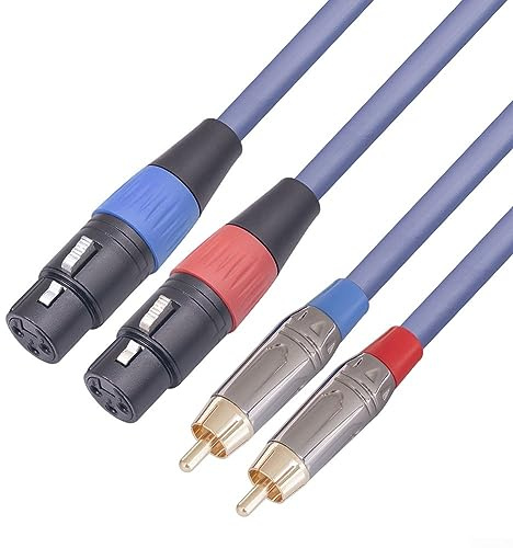 Dual-XLR-auf-Cinch-Kabel, Dual-XLR-Buchse auf Dual-RCA-Stecker, HiFi-Audiokabel, Verstärker, Mischpult, Mikrofon, Audioverbindung, Mikrofonkabel, Drahtkabel