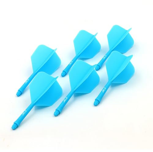 CUESOUL 6 Stück ROST integrierte Dartschäfte und Flights