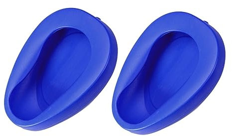 Gatuida 2 Stück Verdickte Kunststoff Bettpfanne Für Ältere Menschen Große Größe Blau Bettlägerige Pflege Vielseitig Für Zuhause Und Klinik