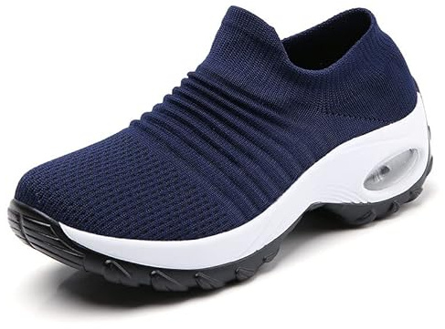 Scarpe Terapeutiche Per Diabetici Da Donna Scarpe Da Corsa Scarpe Alluce Valgo Piedi Gonfi, Scarpe Da Ginnastica Leggere E Traspiranti Antiscivolo Scarpe Ortopediche Per Artrite Edema,Blue/B-42 EU